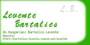 levente bartalics business card